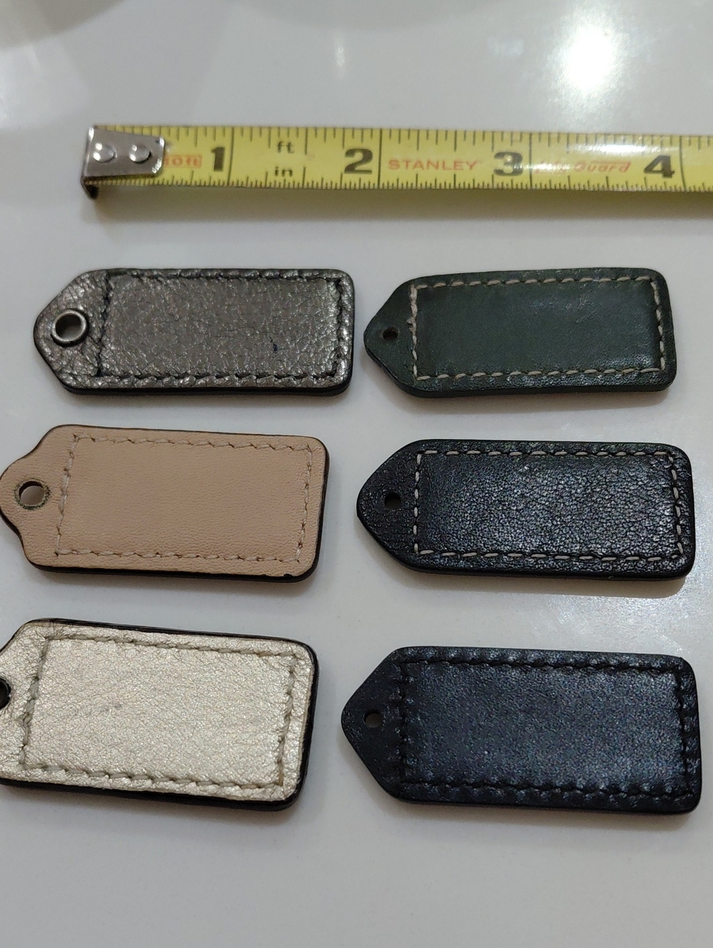 6 Coach Small Hangtags, Browns,blacks,light Silver, Shiny Gray,light Tan - Picture 9 of 15
